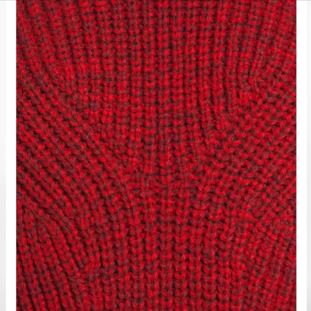 Maje Dublin Red Marled Rib Sweater | 8 MEDIUM - Picture 3 of 11